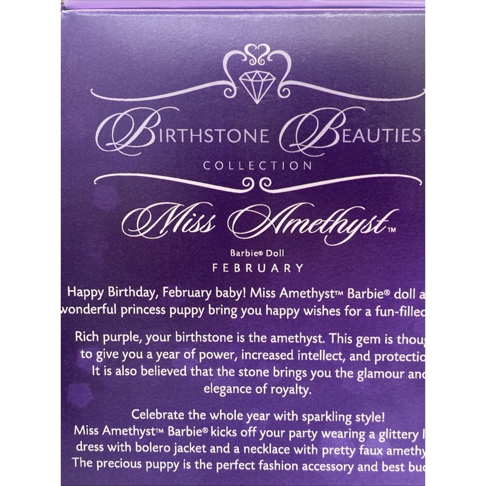 Mattel Birthstone Beauties Miss Amethyst February Barbie Collector Pink Label - Picture 8 of 13